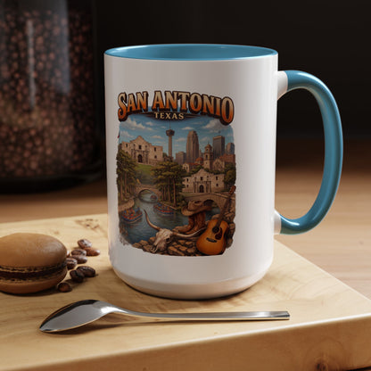 San Antonio Souvenir Coffee Mug – Texas Riverwalk Scenic Accent Mug (11/15oz)