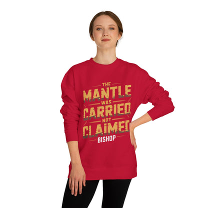 Crewneck Sweatshirt — “The Mantle Was Carried, Not Claimed” Bishop Graphic