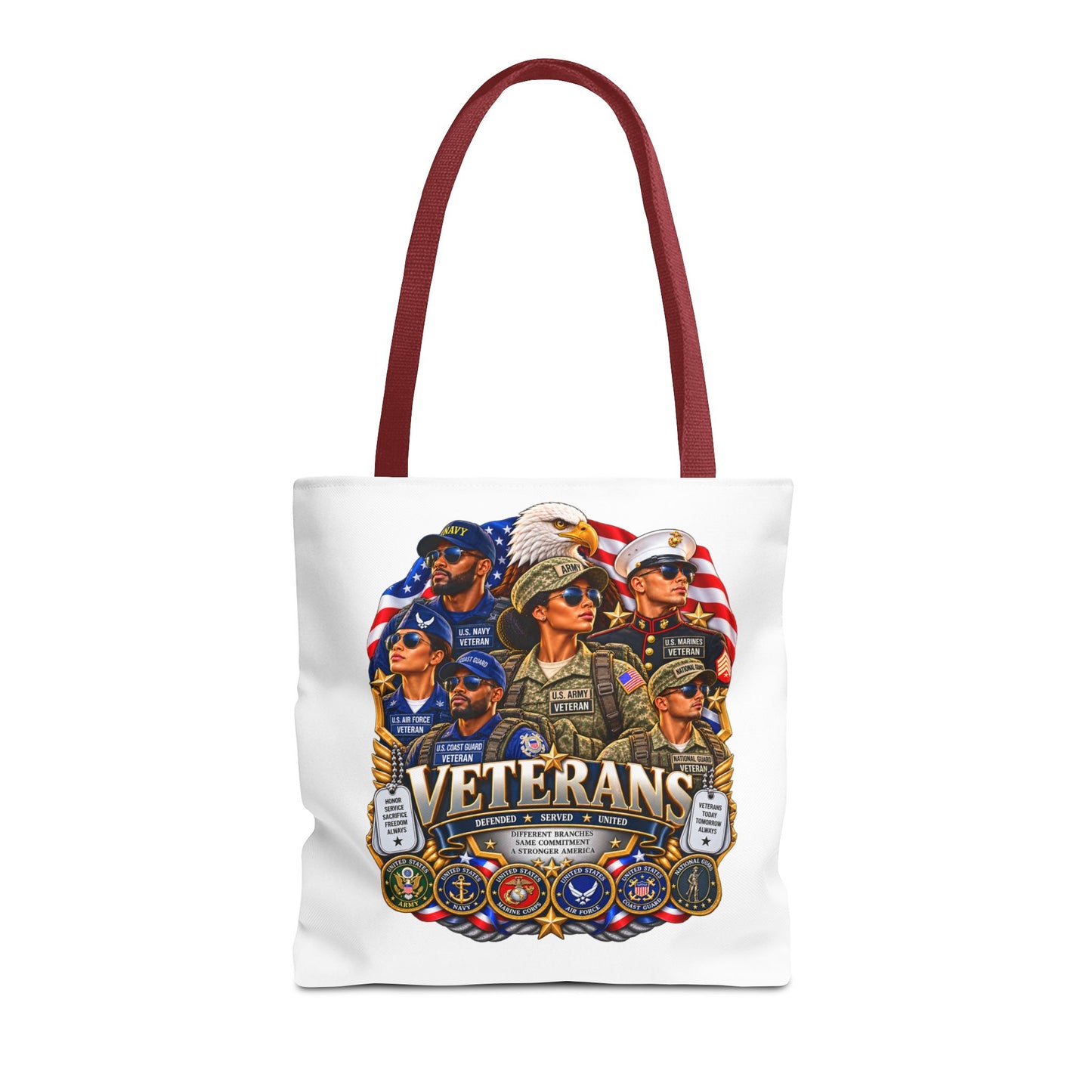 Veterans Tribute Tote Bag – Patriotic Military Honor AOP Tote