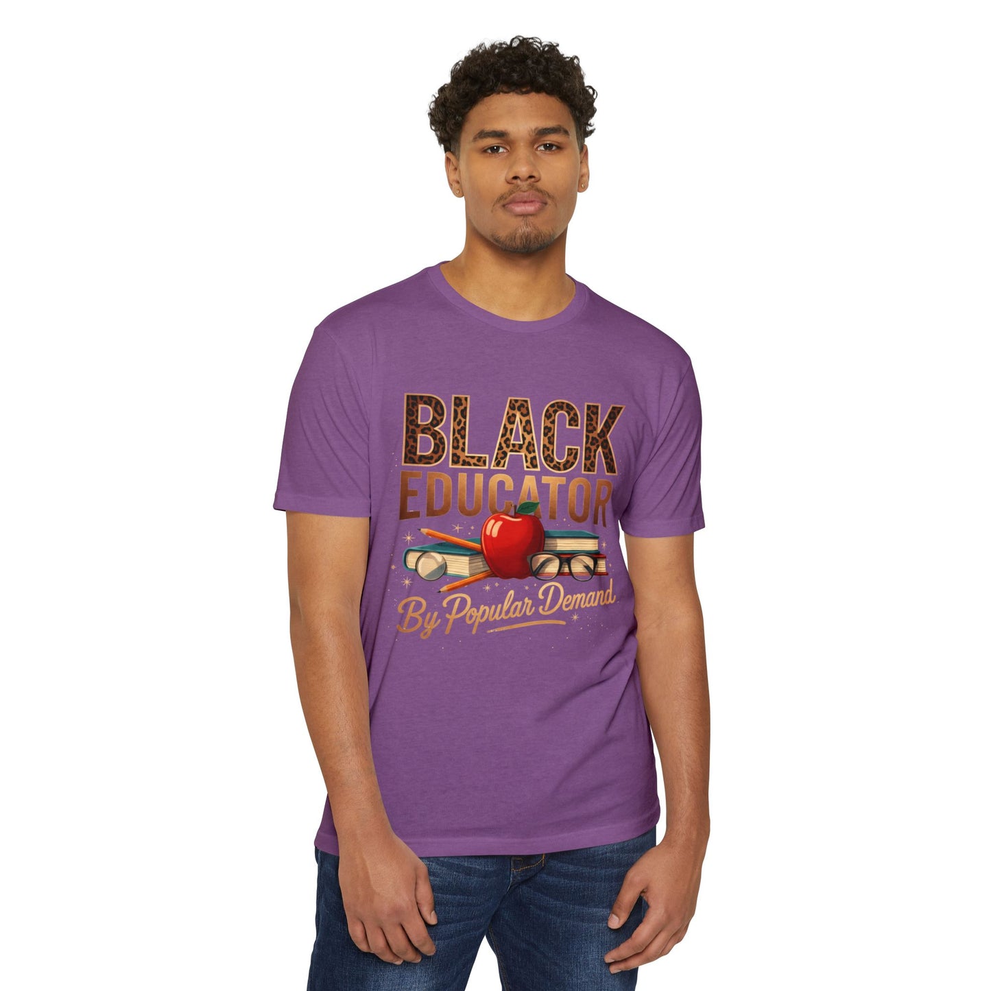 Black Educator T-Shirt — "By Popular Demand" Retro Apple School Tee