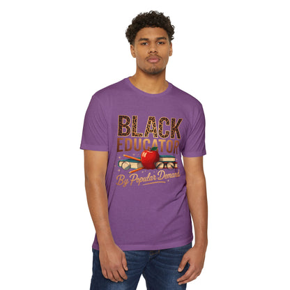 Black Educator T-Shirt — "By Popular Demand" Retro Apple School Tee