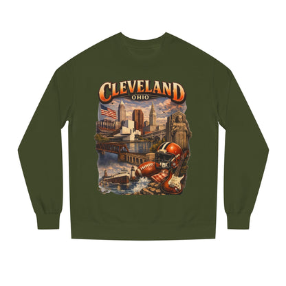 Cleveland Retro Cityscape Sweatshirt — Ohio Pride Football & Rock Design