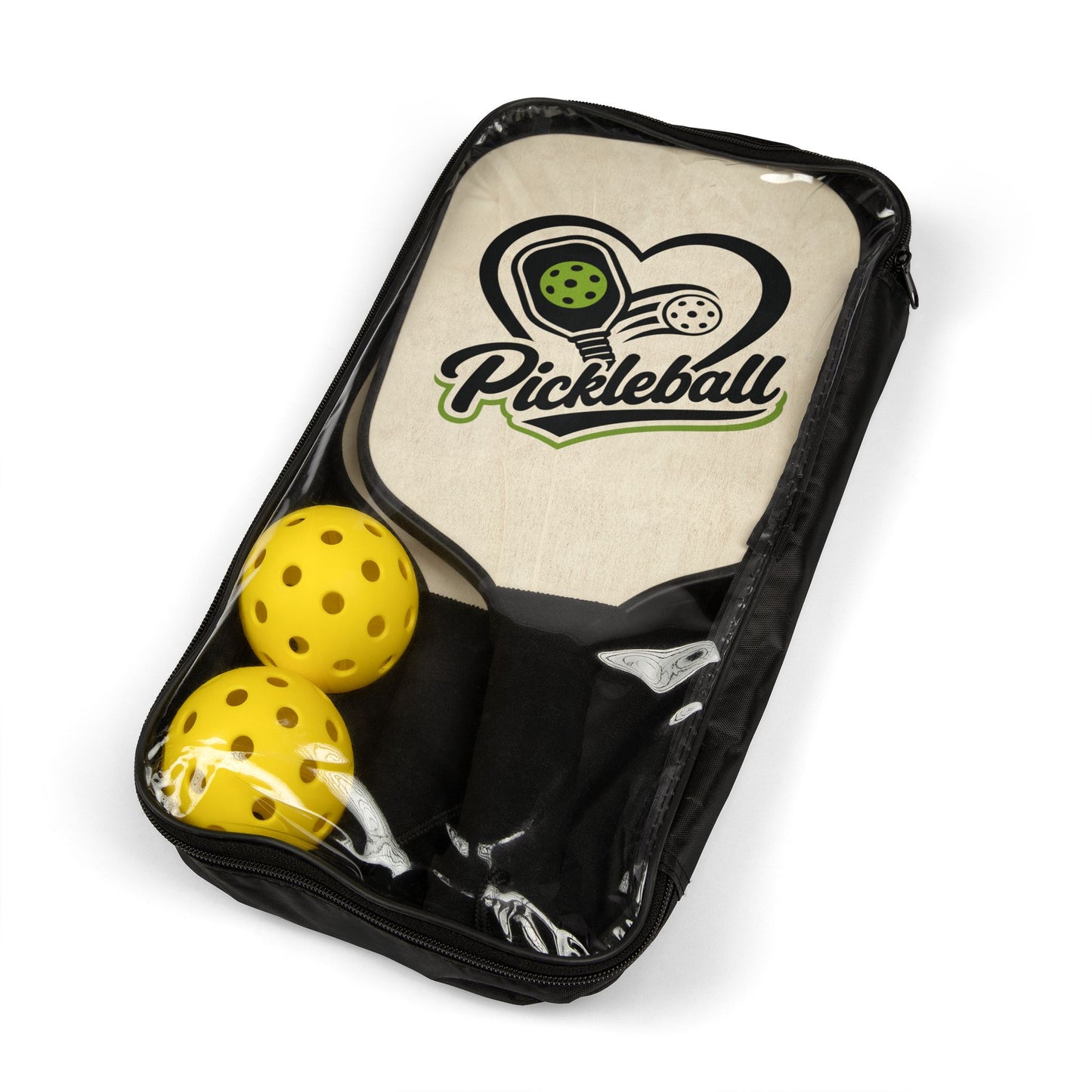 Pickleball Paddle Set — Heart Logo Pickleball Kit with 2 Paddles & Balls