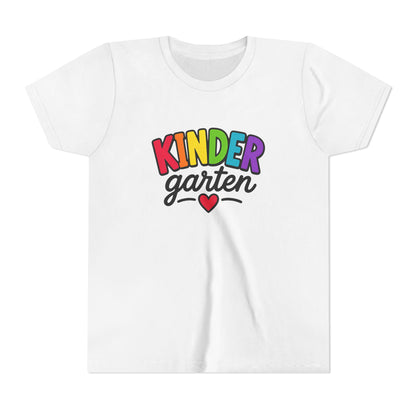 Kindergarten Rainbow Youth Tee — 'Kindergarten' Colorful Back-to-School Shirt