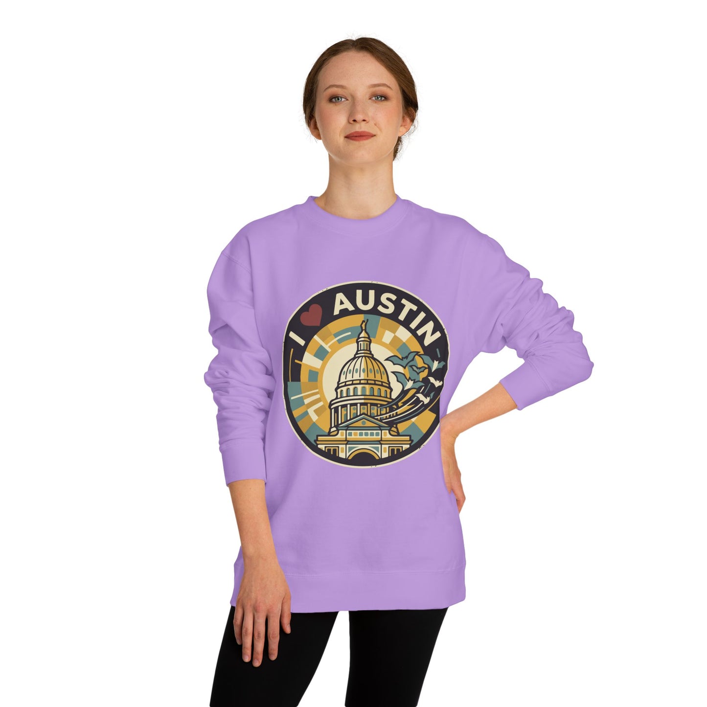 I  Austin Crewneck Sweatshirt — Austin Capitol Retro Graphic