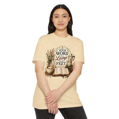 Bible Verse T-Shirt — "Your Word Is a Lamp to My Feet" Inspirational Christian Tee
