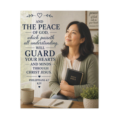 Stretched Canvas - "And the Peace of God" Philippians 4:7 Christian Wall Art