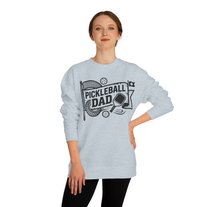 Pickleball Dad Crewneck Sweatshirt — Vintage Court Logo