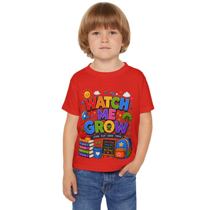 Toddler T-Shirt — "Watch Me Grow" Back-to-School Graphic Tee