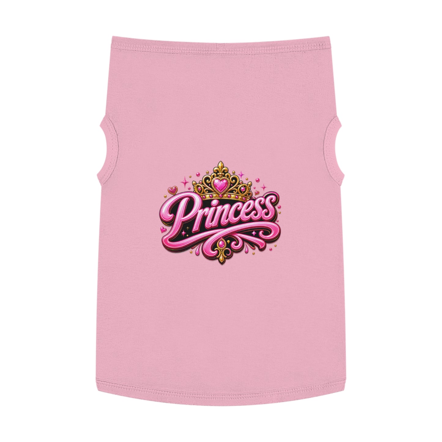 Princess Pet Tank Top - Pink Crown Graphic Dog Shirt, Cute Royal Pet Apparel for Small Dogs & Cats