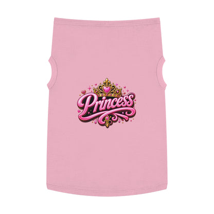 Princess Pet Tank Top - Pink Crown Graphic Dog Shirt, Cute Royal Pet Apparel for Small Dogs & Cats