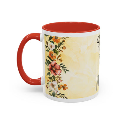She Is Mom Floral Accent Coffee Mug — 'She is Peace, She is Home' Mother's Day Gift