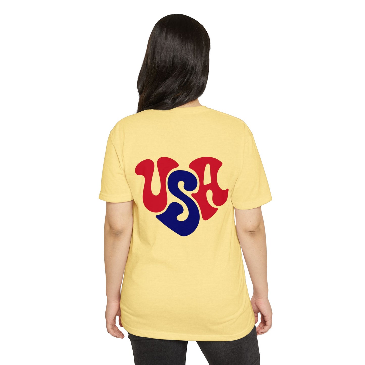 USA Heart Retro Graphic T-Shirt