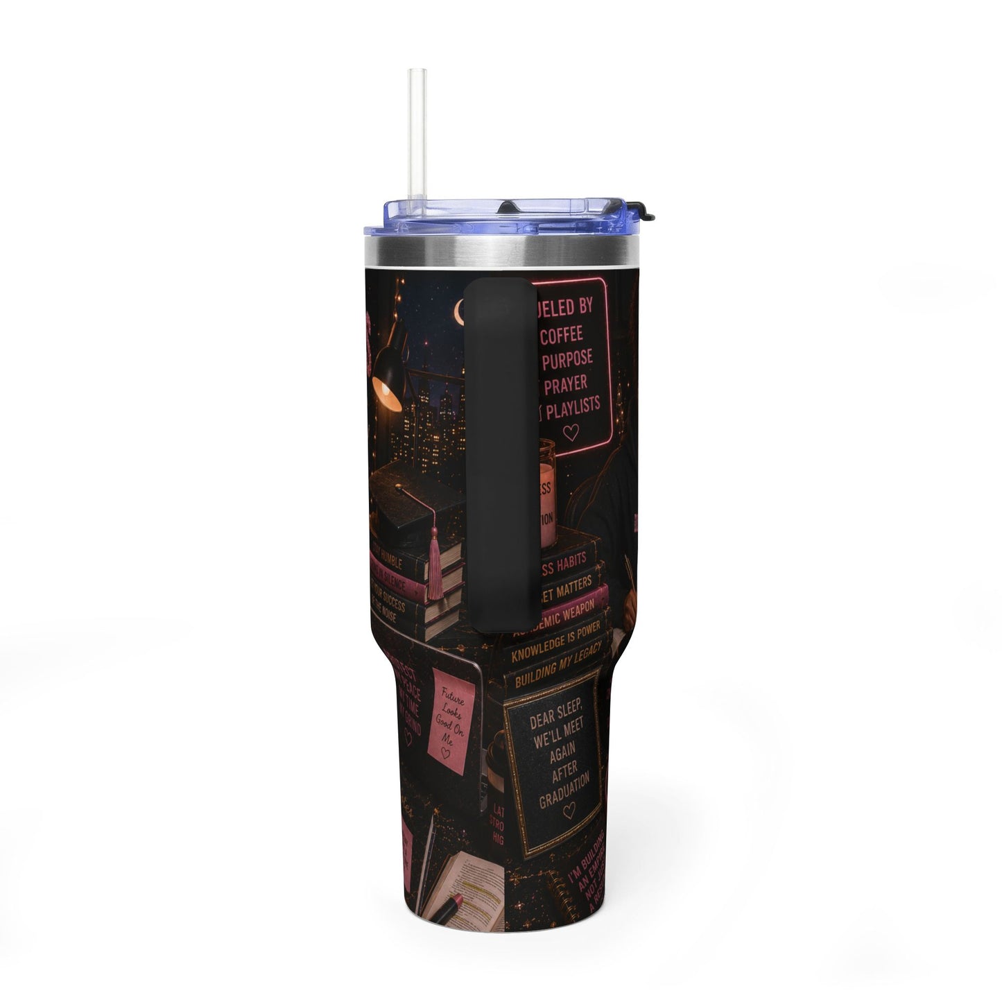 Late Night & Degrees 40oz Vacuum Tumbler — Study Fuel Travel Mug