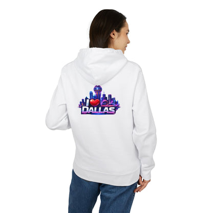 I  Dallas Skyline Hoodie — Retro Neon Dallas Cityscape Pullover