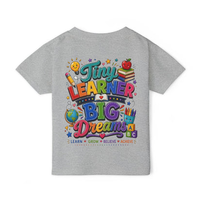 Toddler T‑Shirt — “Tiny Learner Big Dreams” Colorful Back‑to‑School Tee