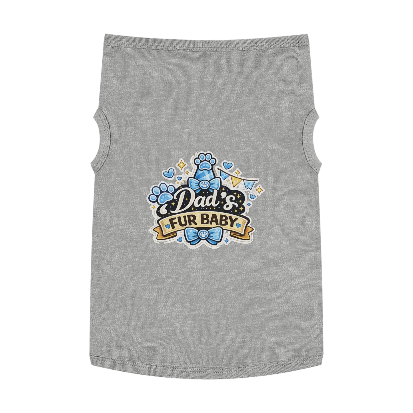 Pet Tank Top — “Dad’s Fur Baby” Cute Paw-Print Dog/Cat Shirt for Father’s Day & Pet Parents