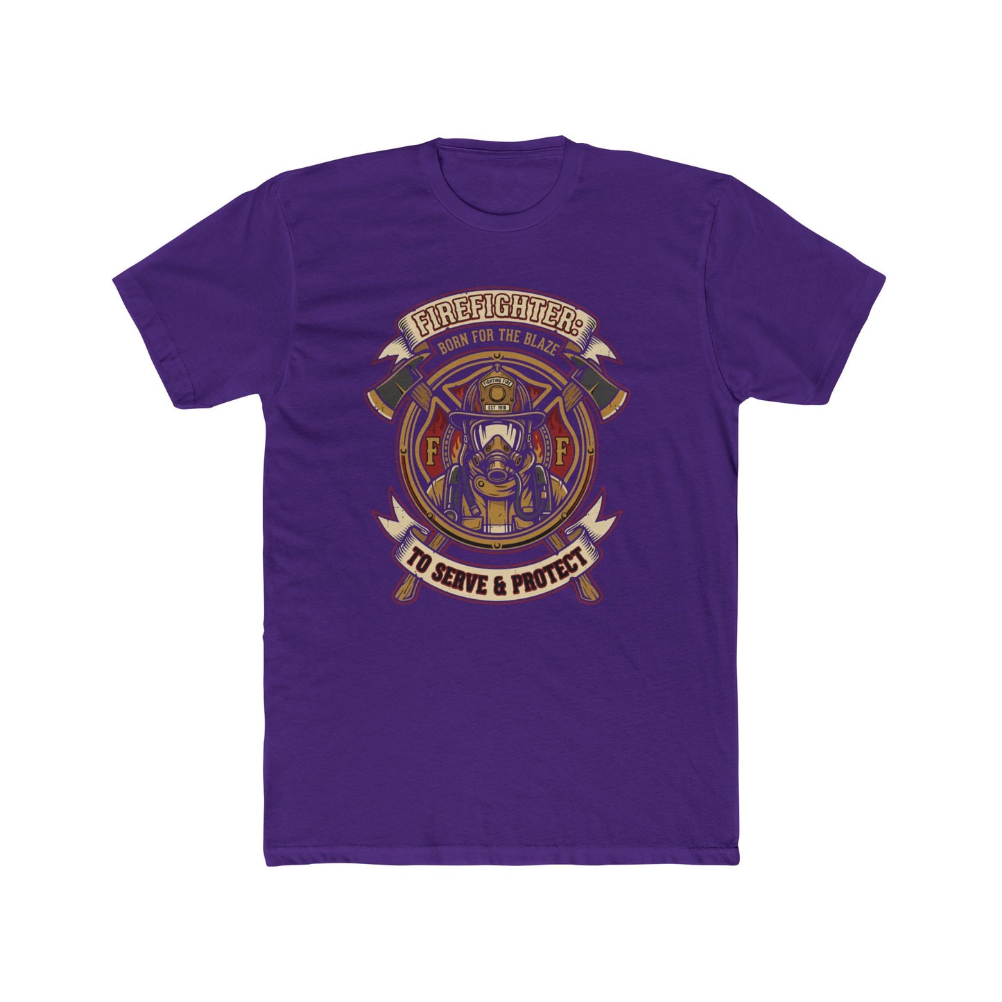 Firefighter Tribute Tee — 'To Serve & Protect' Helmet Maltese Cross Design