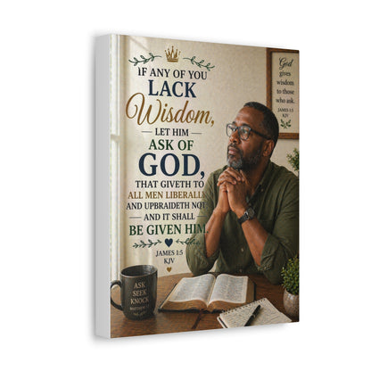 Stretched Canvas - James 1:5 Scripture Wall Art (If Any of You Lack Wisdom)