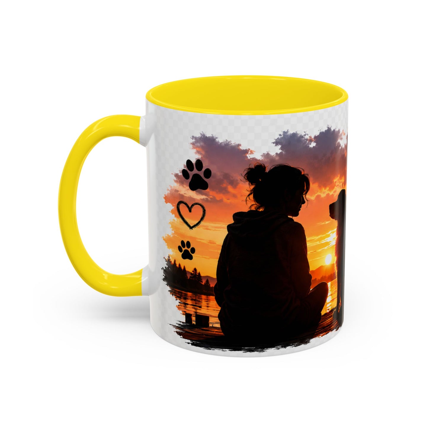 Dog Lover Coffee Mug - "A True Friend Leaves Paw Prints on Your Heart" Accent Mug (11/15oz)