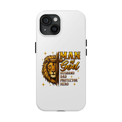 Man of God Lion Phone Case — ‘Man of God’ Christian Protector Dad Gift