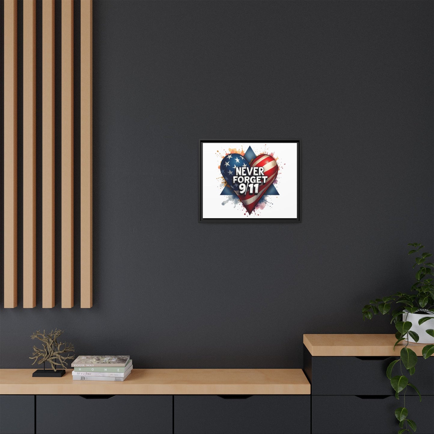 Never Forget 9/11 Framed Canvas Print