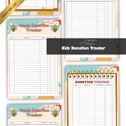 Kids Donation Tracker Printable | Charity & Kindness Giving Log for Children