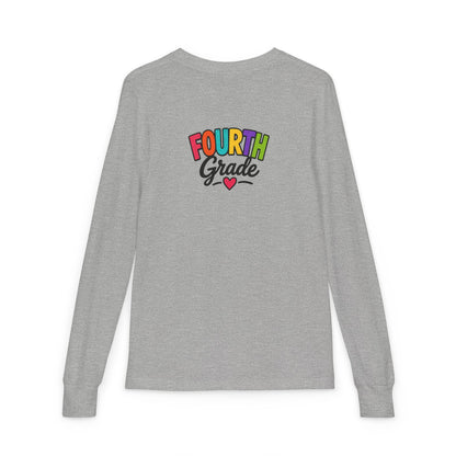 Fourth Grade Long Sleeve Tee — Colorful Kids School Shirt