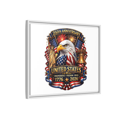 250th Anniversary United States Framed Canvas - Patriotic Eagle 1776–2026