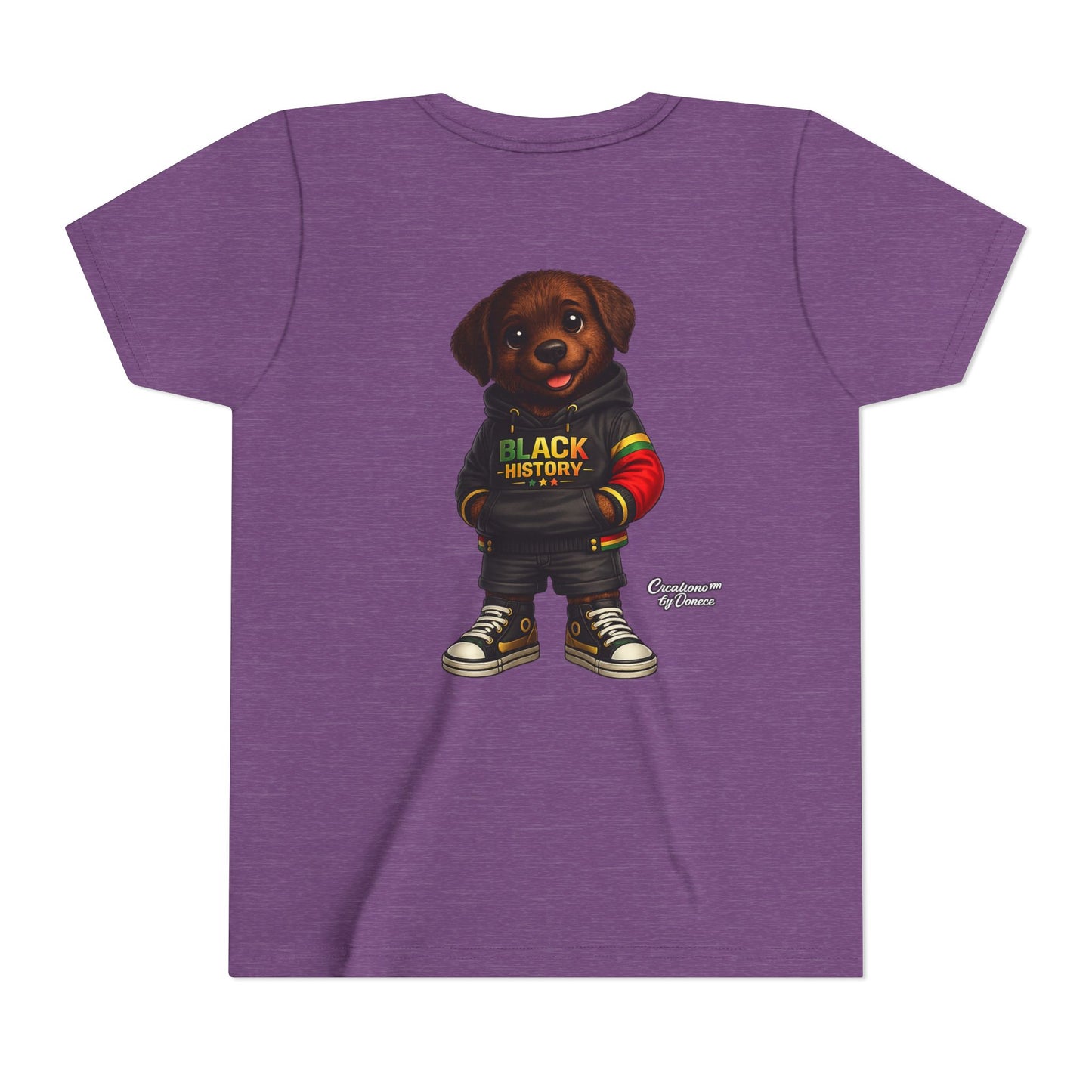 Youth Tee — Cute Puppy 'Black History' Graphic Shirt