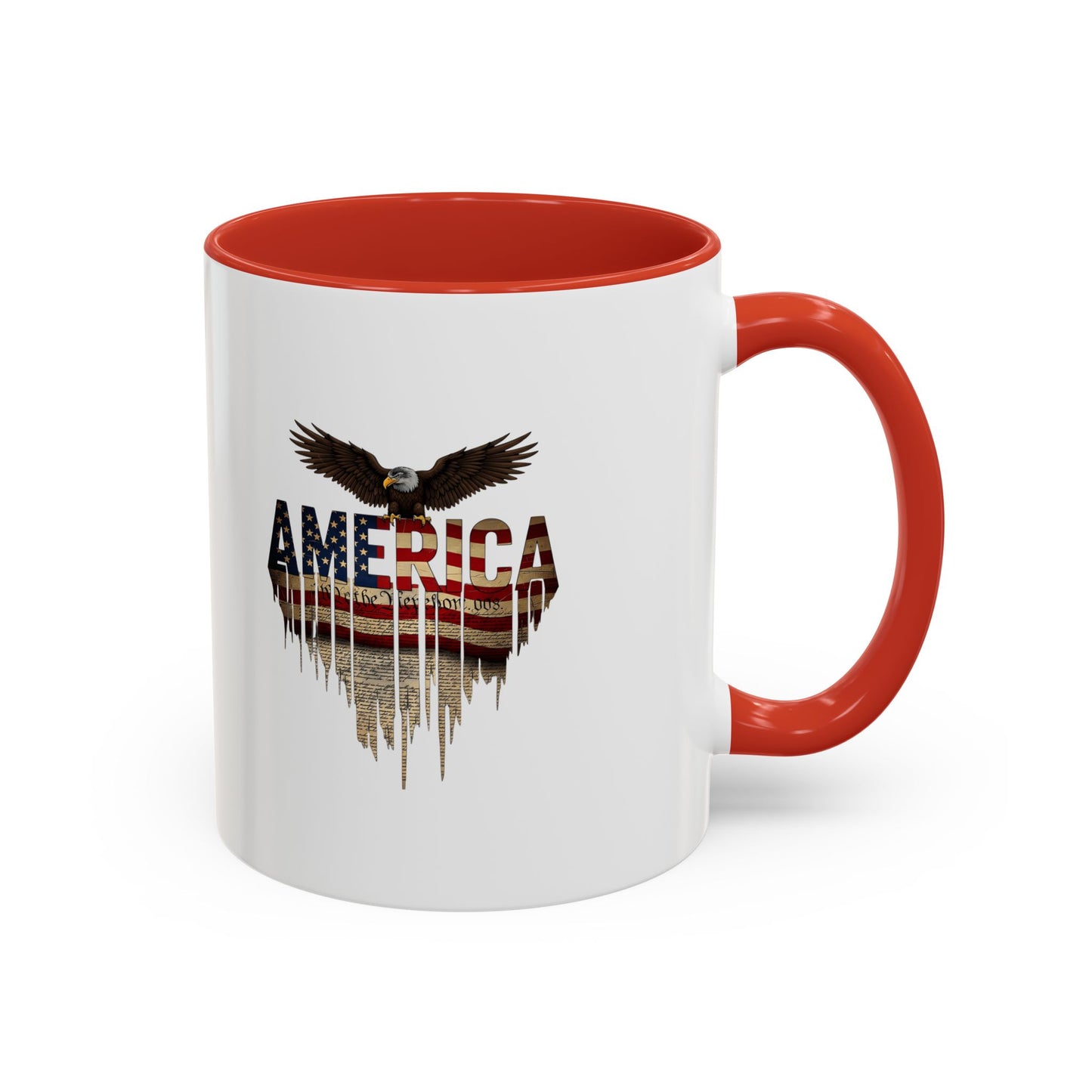 America Eagle Flag Accent Coffee Mug – Patriotic 11/15oz Ceramic