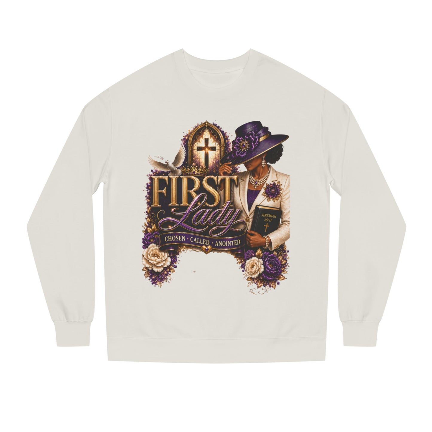 First Lady Church Sweatshirt – Christian Women’s Faith Graphic Crewneck