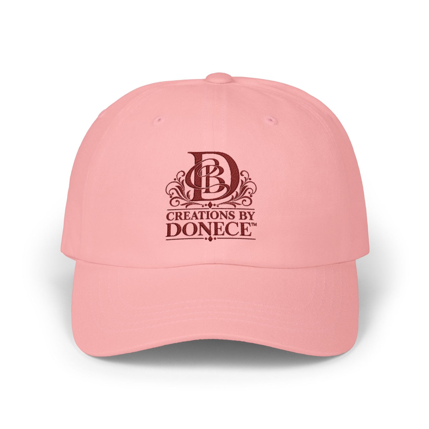 Creations By Donece Embroidered Dad Cap — Classic White Logo Hat