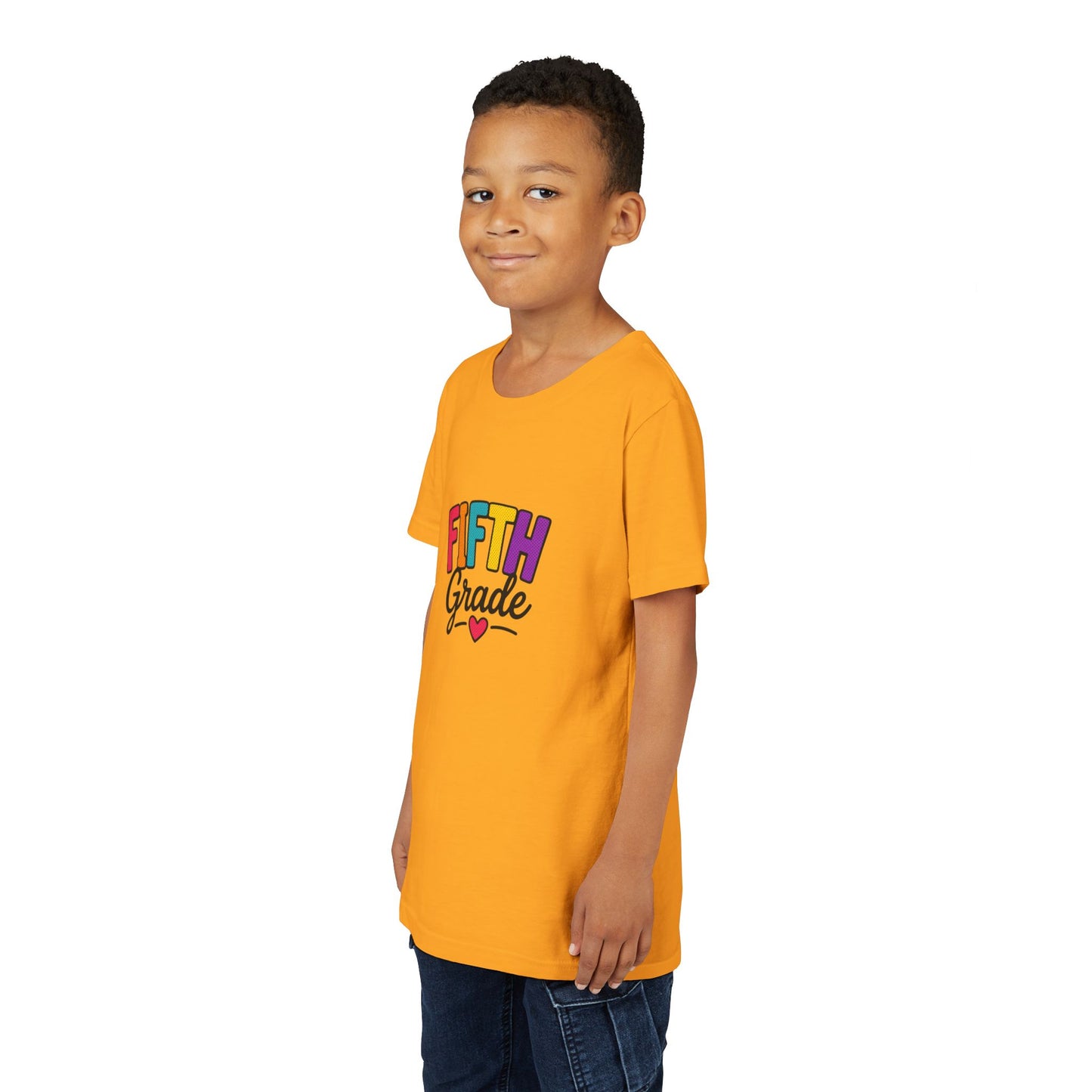 Fifth Grade Kids T‑Shirt – Colorful Back-to-School Tee with Heart