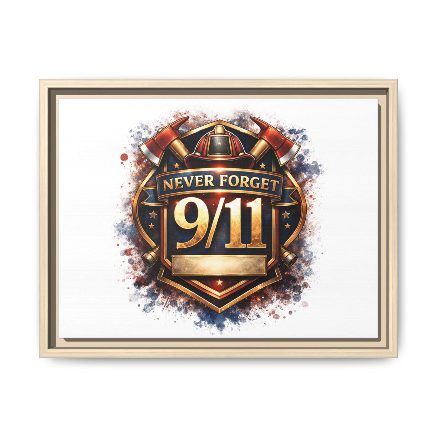 Framed Matte Canvas — 'Never Forget 9/11' Memorial Wall Art