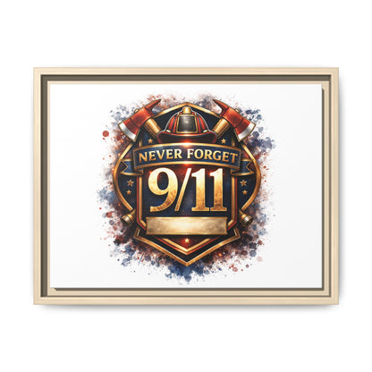 Framed Matte Canvas — 'Never Forget 9/11' Memorial Wall Art