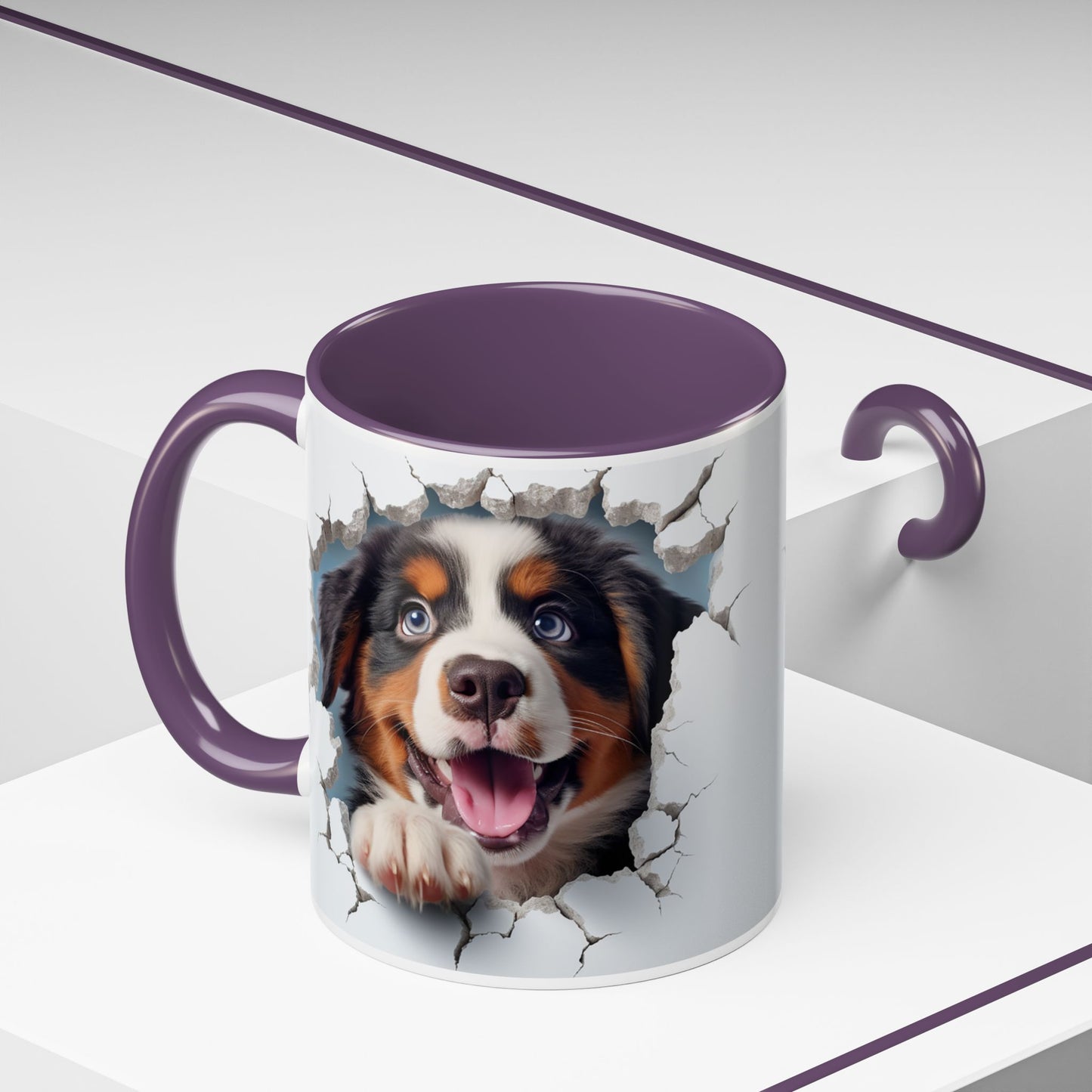 Bernese Mountain Dog 3D Breakthrough Accent Coffee Mug – Playful Pup Gift (11/15oz)