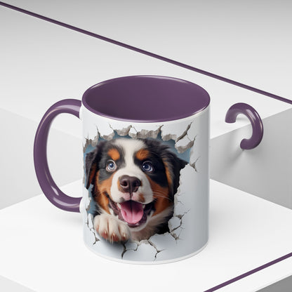 Bernese Mountain Dog 3D Breakthrough Accent Coffee Mug – Playful Pup Gift (11/15oz)