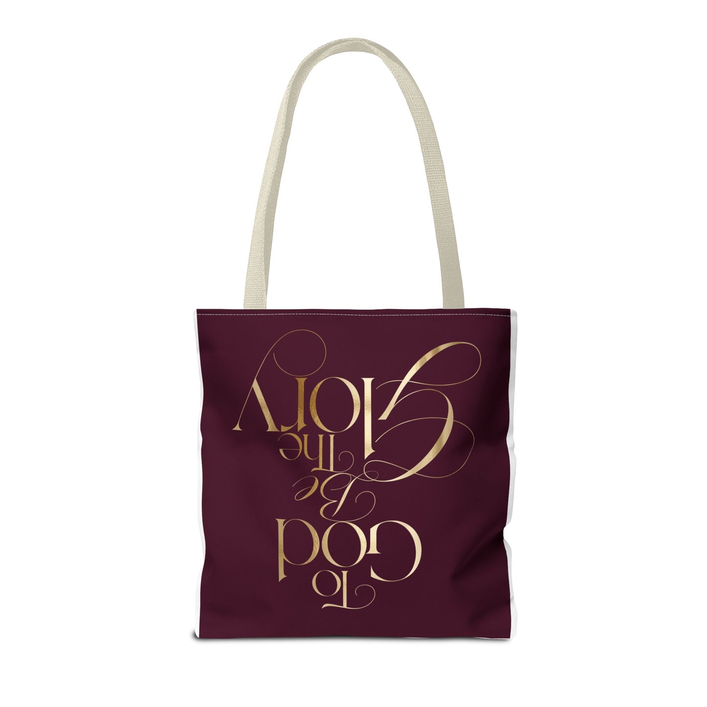 To God Be The Glory Burgundy Tote Bag — Inspirational Christian Scripture Tote