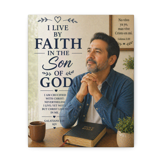 Faith in the Son of God Stretched Canvas — Christian Wall Art with Galatians Verse
