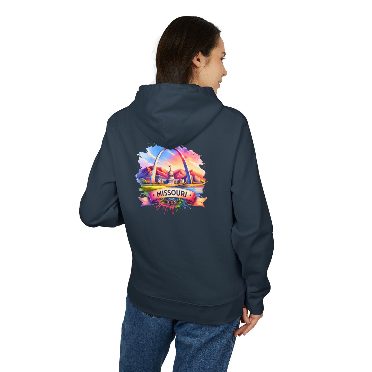 Missouri St. Louis Arch Hoodie — Colorful Sunset State Pride Pullover
