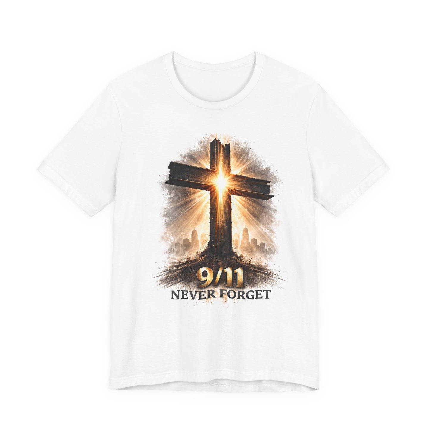 9/11 Never Forget T‑Shirt - Cross Memorial Tee