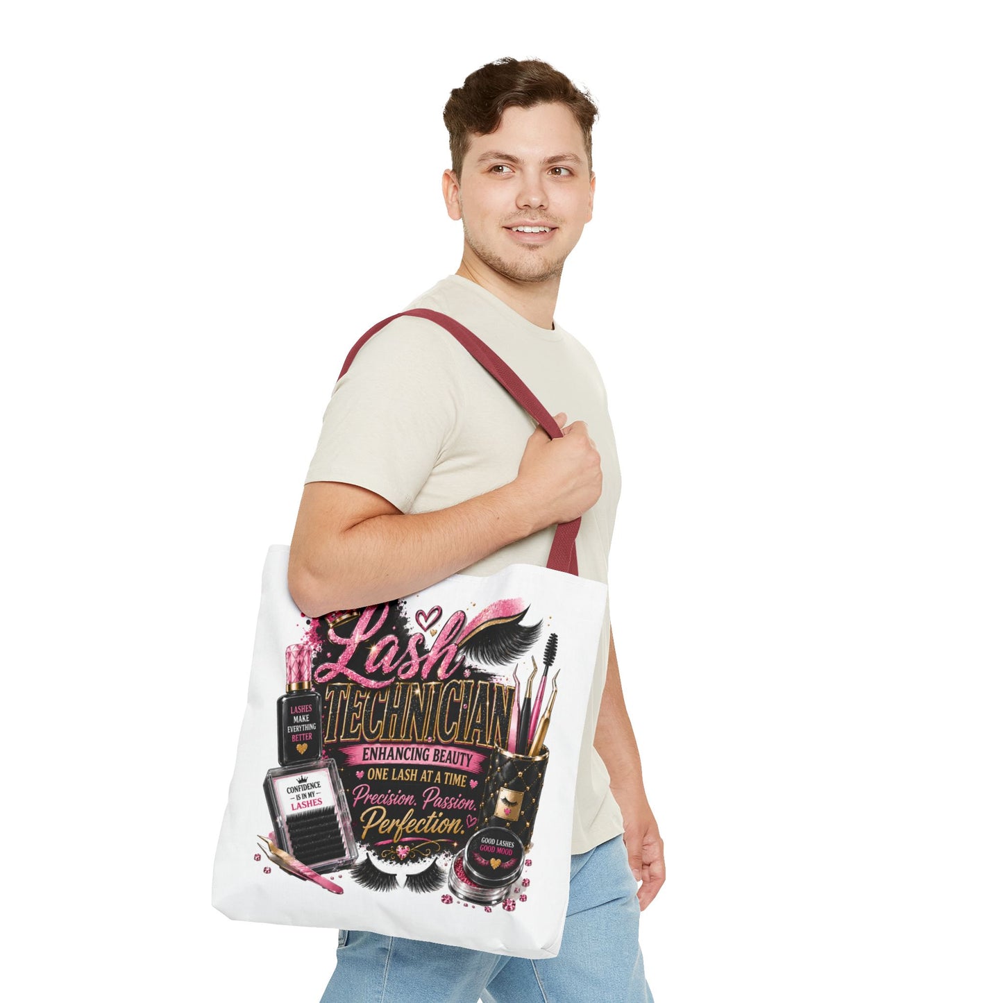 Lash Technician Tote Bag — Glam Beauty Artist Gift, ‘Lash Technician: Enhancing Beauty’ Design
