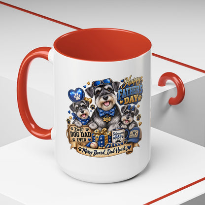 Father's Day Dog Dad Coffee Mug — "Happy Father's Day" Accent Mug (11/15oz)