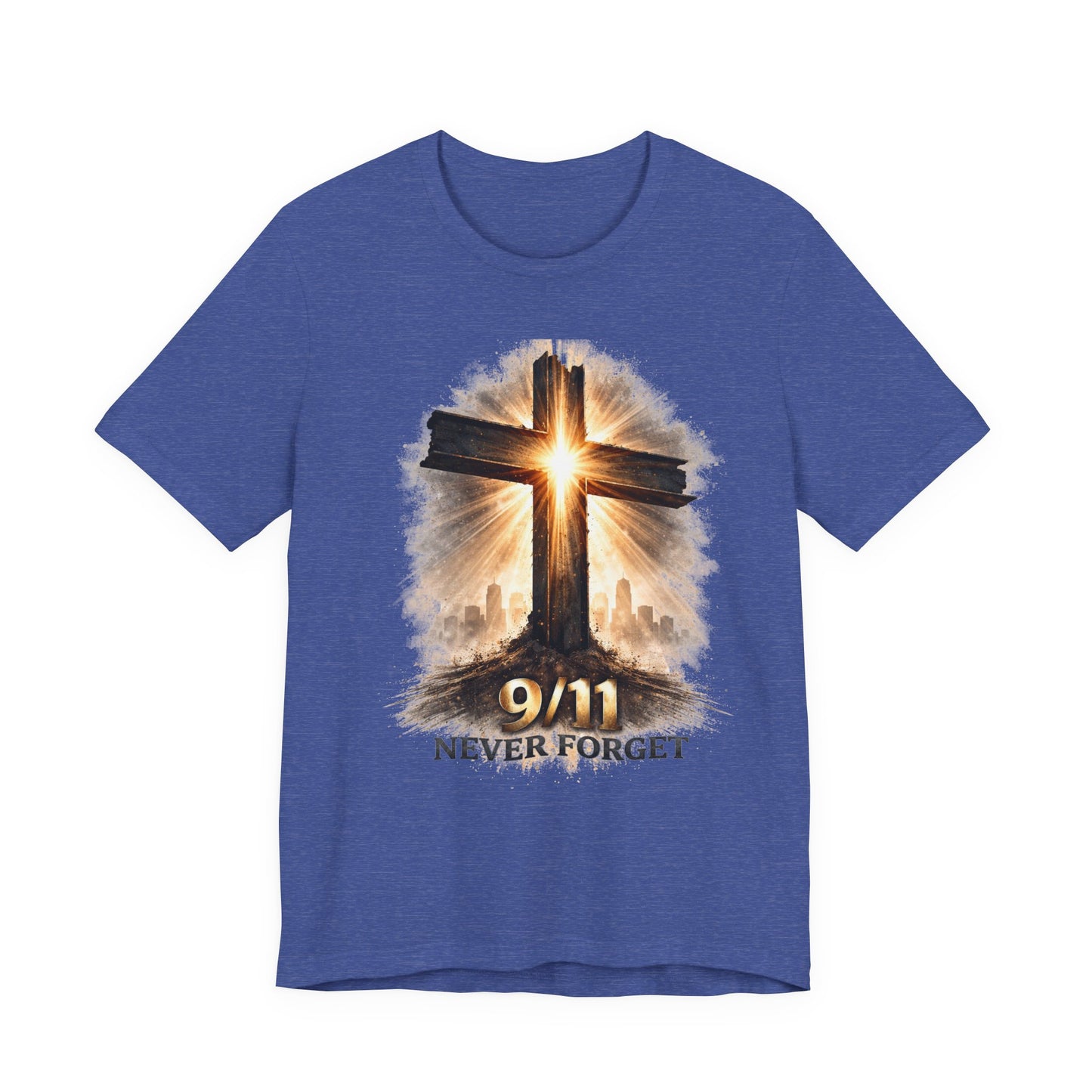 9/11 Never Forget T‑Shirt - Cross Memorial Tee