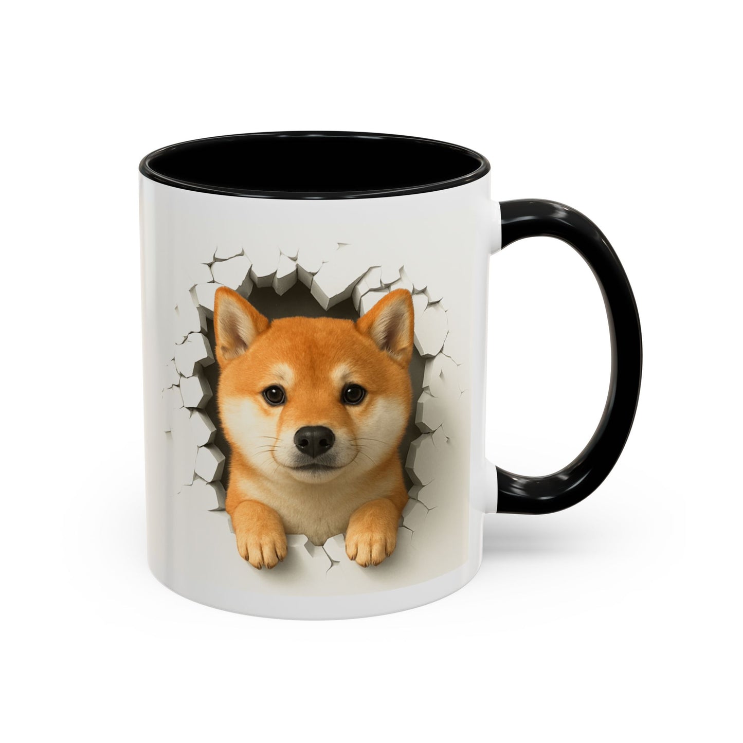 Shiba Inu Peeking Accent Coffee Mug – Cute Dog Lover Gift (11oz, 15oz)