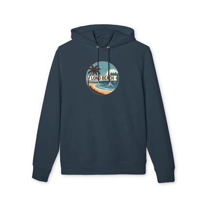 Long Beach Vintage Beach Hoodie — Retro Palm Tree Surf Pullover