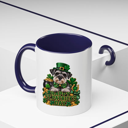St. Patrick's Day Schnauzer Coffee Mug – Happy St. Patrick's Day Accent Mug