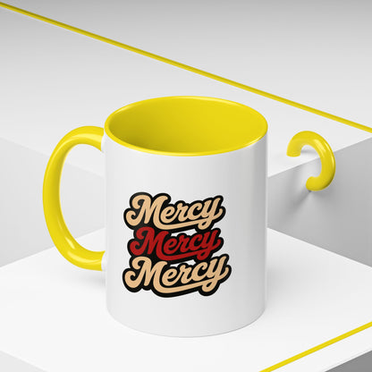 Mercy Mercy Mercy Retro Script Accent Coffee Mug — 11/15oz