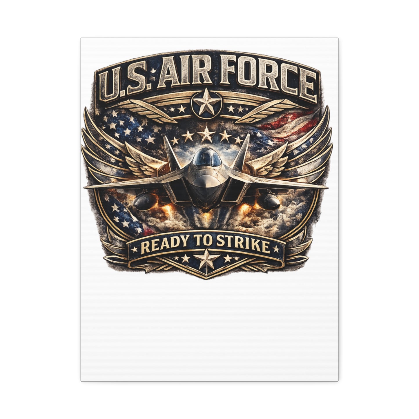 Stretched Canvas - U.S. Air Force "Ready to Strike" Fighter Jet Wall Art